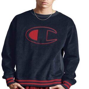 Champion Wide Wale Corduroy Crew Neck Sweatshirt Men's sz L